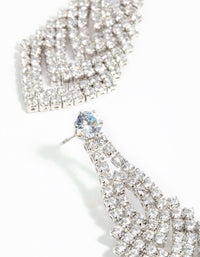 Silver Cubic Zirconia V Drop Earrings - link has visual effect only