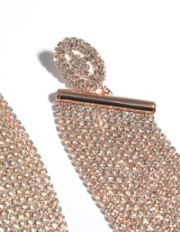 Rose Gold Diamante Statement Earrings - link has visual effect only