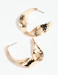 Gold Twisted Drop Earrings - link has visual effect only