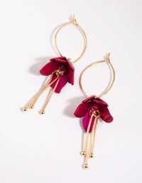 Fuchsia Flower Drop Earrings - link has visual effect only