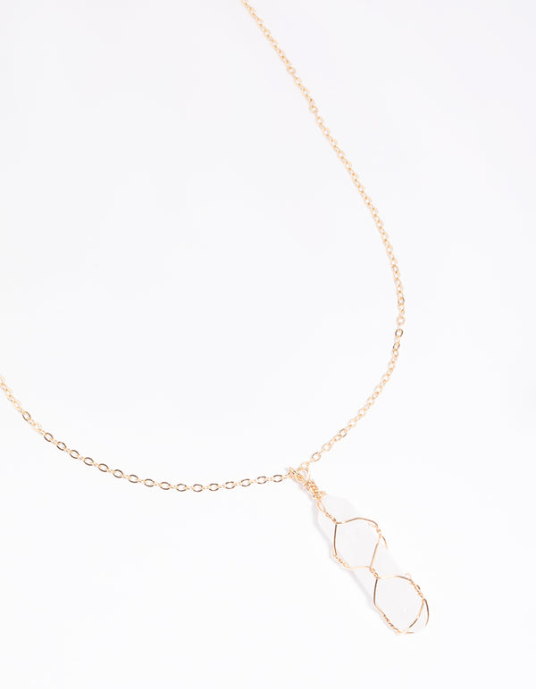 Gold Moonstone Shard Necklace