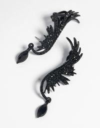 Matte Black Diamante Wing Cuff Earrings - link has visual effect only