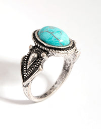 Antique Silver Semi-Precious Stone Ring - link has visual effect only