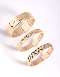 Gold Textured Ring Stack Pack - link has visual effect only