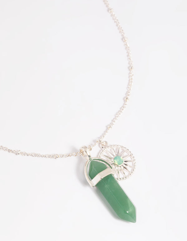 Green Fluorite Shard Disc Necklace