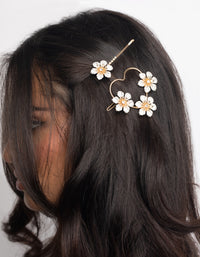 Gold Pearlised Flower Clips - link has visual effect only