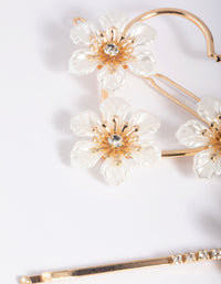 Gold Pearlised Flower Clips - link has visual effect only