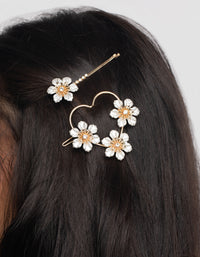 Gold Pearlised Flower Clips - link has visual effect only