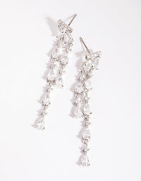 Diamond Simulant Asymmetrical Drop Earrings - link has visual effect only