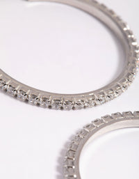 Silver Cubic Zirconia Hoop Earrings - link has visual effect only