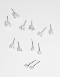 Silver Cubic Zirconia Earring 6-Pack - link has visual effect only