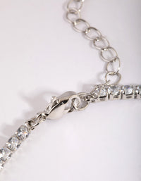 Silver Cubic Zirconia Tennis Anklet - link has visual effect only