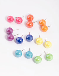 Colourful Ball Stud Earring 8-Pack - link has visual effect only