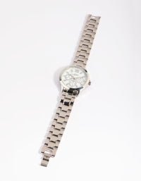 Silver Marble Diamante Watch - link has visual effect only