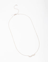 Silver Flower Cluster Crawler Necklace - link has visual effect only