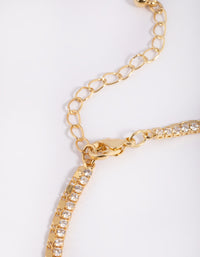 Gold Plated Brass Cubic Zirconia Tennis Anklet - link has visual effect only