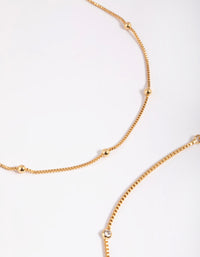 Gold Plated Brass Cubic Zirconia Ball Anklet - link has visual effect only