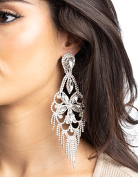 Rhodium Diamante Statement Earrings - link has visual effect only