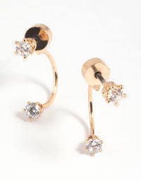 Gold Cubic Zirconia Jacket Earrings - link has visual effect only