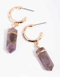 Amethyst Shard Hoop Earrings - link has visual effect only