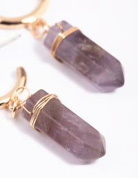 Amethyst Shard Hoop Earrings - link has visual effect only