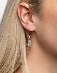 Clear Quartz Huggie Hoop Earrings - link has visual effect only