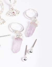 Amethyst Evil Eye Earring Stack Pack - link has visual effect only