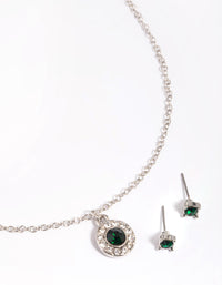 Silver Diamante Necklace & Earrings Set - link has visual effect only