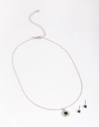 Silver Diamante Necklace & Earrings Set - link has visual effect only