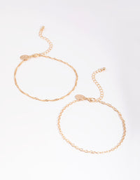 Gold Twist & Plain Anklet - link has visual effect only