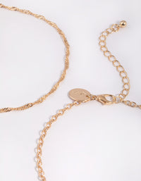 Gold Twist & Plain Anklet - link has visual effect only