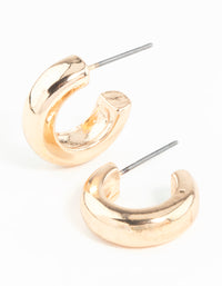 Gold Chubby Huggie Hoop Earrings - link has visual effect only