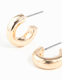 Gold Chubby Huggie Hoop Earrings - link has visual effect only