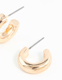 Gold Chubby Huggie Hoop Earrings - link has visual effect only