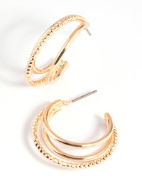 Gold Diamante Hoop Earrings - link has visual effect only