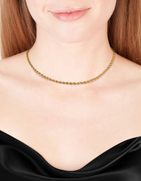 Gold Plated Stainless Steel Twisted Chain Necklace - link has visual effect only