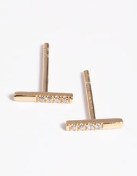 Gold Plated Sterling Silver Cubic Zirconia Stud Earrings - link has visual effect only