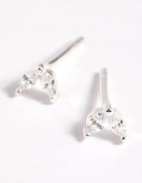 Sterling Silver Cubic Zirconia Dolphin Tail Stud Earrings - link has visual effect only