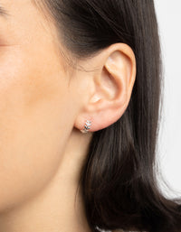 Sterling Silver Leaf Huggie Hoop Earrings - link has visual effect only