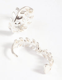 Sterling Silver Leaf Huggie Hoop Earrings - link has visual effect only