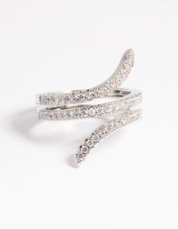 Silver Cubic Zirconia Wrap Around Ring - link has visual effect only