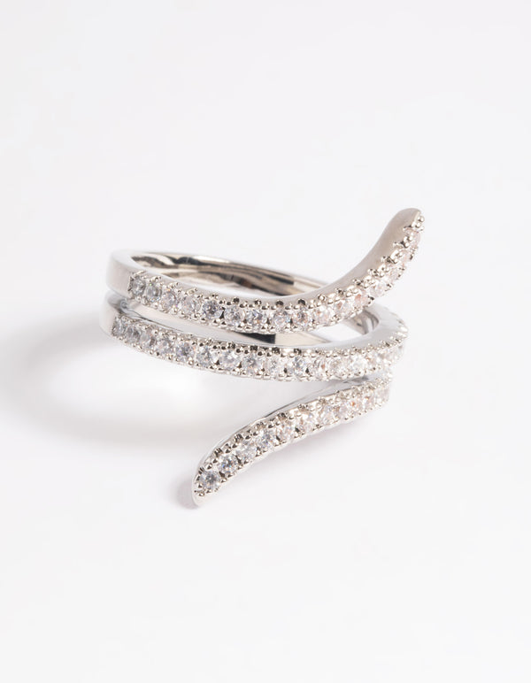 Silver Cubic Zirconia Wrap Around Ring