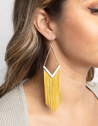 Yellow Snake Chain Drop Earrings - link has visual effect only