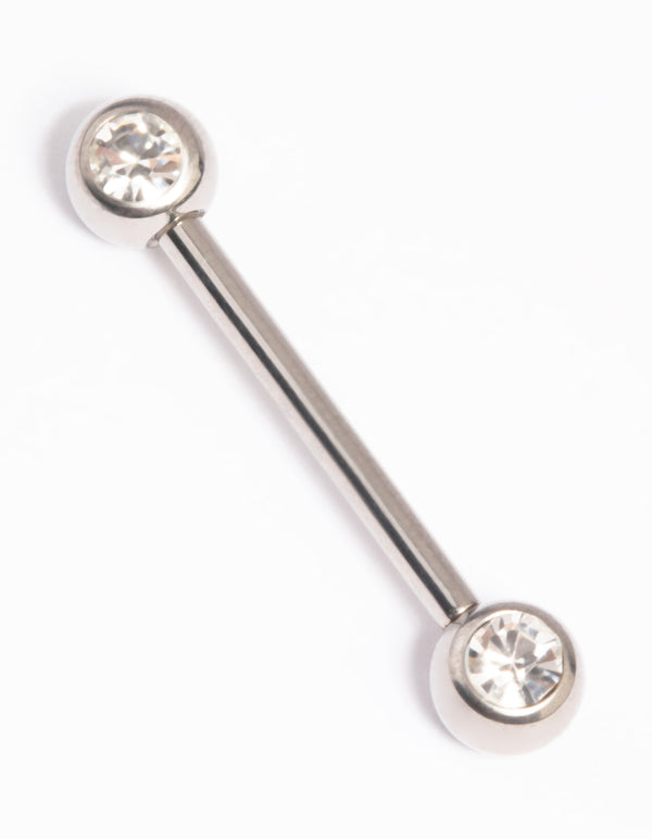 Titanium Crystal Nipple Bar