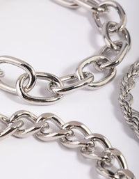 Rhodium Chain Bracelet Pack - link has visual effect only