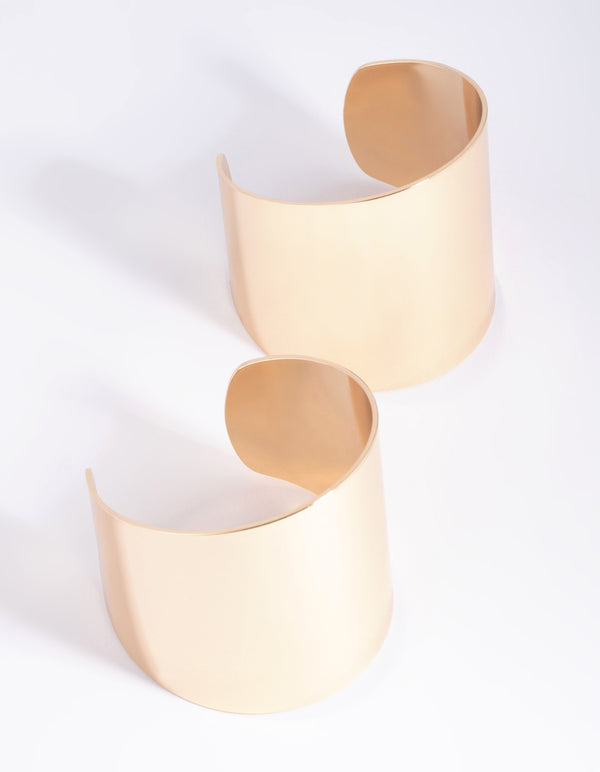 Gold Double Cuff Bangle Bracelet