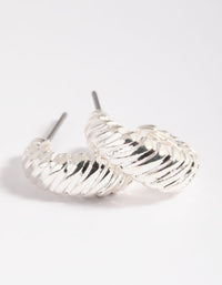 Silver Mini Text Hoop Earrings - link has visual effect only