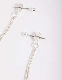 Rhodium Ball Strand Drop Earrings - link has visual effect only