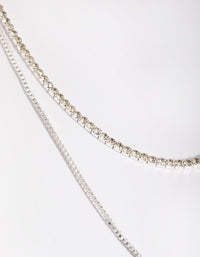 Silver Diamante Layered Necklace - link has visual effect only