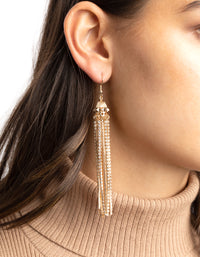 Gold Mixed Tassel Drop Earrings - link has visual effect only